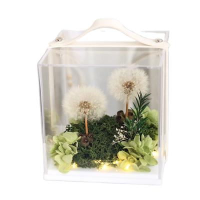 China Natural Touch Hot Sale Luxury Mom Home Eternal Dandelion Flower Preserved Dandelion In Glass Dome for sale