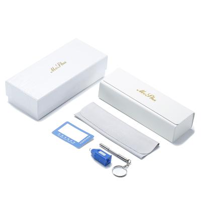 China Wholesale PU Fashion Customized Eye Glass Case Sunglasses Glass Tissue Packaging Box White PU Gift Set for sale