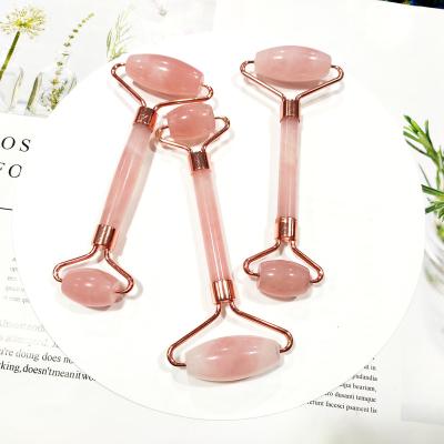 China Natural Crystal Crafts For Gifts China Beauty Massage Tool Rose Quartz Massager Facial Roller for sale