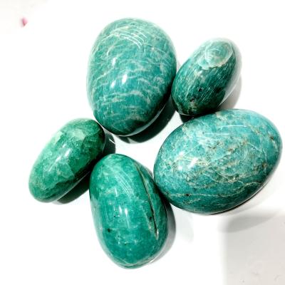 China Wholesale Natural Polished Loose Quartz Stone Healing Crystals From China High Palm Natural Stone Amazonite Amazonite for sale