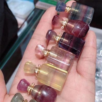 China China Wholesale High Quality Natural Fluorite Perfume Bottle Crystal Crafts Crystals Healing Stones For Wedding Souvenirs For Guests for sale