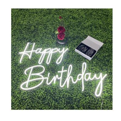 China Custom Happy Birthday Party Cable LED Decoration Birthday Party Neon Sign Buildings Newcomer Letters Neon Sign for sale