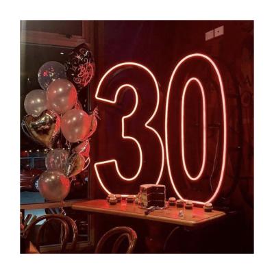 China Custom Buildings Party Lighting Led Letters Lights 30th Birthday Neon Sign Birthday Party Neon Signs for sale