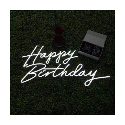 China Indoor & Outdoor No MOQ Event Light Up Sign Portable Cable Lend Letter Neon Sign Customized Happy Birthday Neon Sign for sale