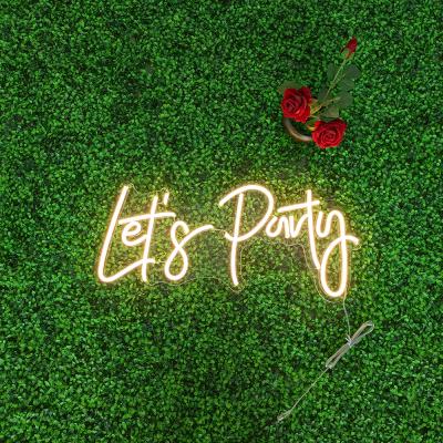 China Indoor and Outdoor Event Drop Sign Light Party Decoration RGB Neon Sign Let s Party Led Neon Light Color Changeable Neon Sign for sale