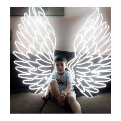 China Buildings NO MOQ Angel Wings Largest Wall Mounted Neon Light Wings Neon Photo Both Led Neon Sign for sale