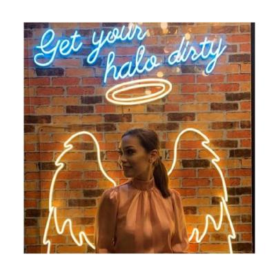 China Custom Indoor and Outdoor Corner Wings Unique Neon Sign for Bar Barber Shops Decoration Led Bar Lights for sale