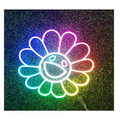 China Custom Sun Flower Buildings Neon Sign Wall Home Decor Led Light Sign Shop Decor Custom Flex Led Neon Sign for sale