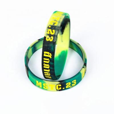 China Silicone Silicone Wristband Camouflage Sports Rubber Wristband for sale