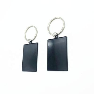 China Metal Sublimation Key Chain Smooth Rectangular Metallic Blank Metal for sale