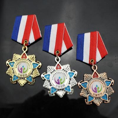 China Custom North Korean Europe Military Medals With Ribbon for sale