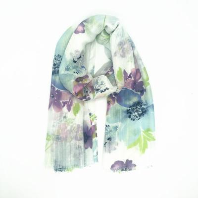 China Women's Fairy Cotton Scarf Print Summer Scarf Spring Fashion Colorful Spring Shawl Canvas Scarf for sale