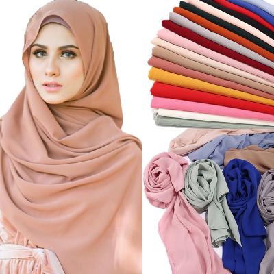 China 2020 Muslim Fashion Plain Muslim Bubble Pleat Spring Cotton Hijab Scarf Shawls Wraps Long Headband Scarves/Scarf 180*75cm 10pc/lot for sale