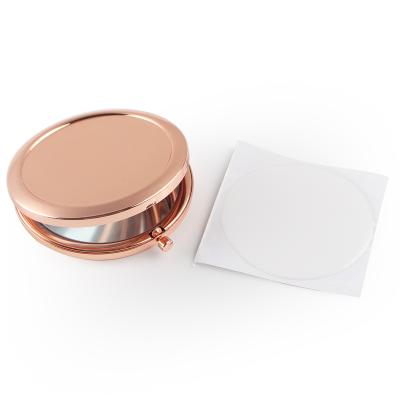 China Hot Tour Mirror Plain Pocket Mirror Compact Empty Mirror Rose Gold Color For Diy Mirror for sale