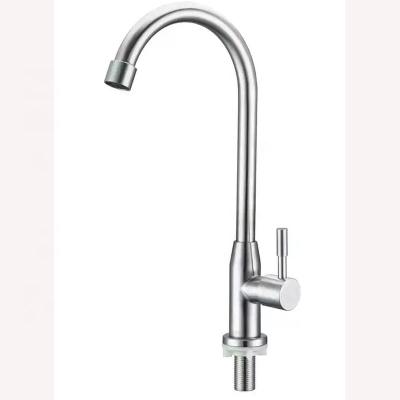 China High Quality Sanitary Sense Faucets Ware Stainless Steel Cold Water Single Handle Deck Mounted Sink Water Mixer Tap for sale