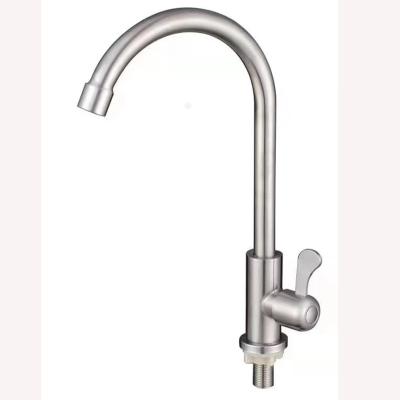 China Single Sense Factory Stainless Steel Cold Water Mixer Kitchen Sink Faucet Swivel Direct Classic Spout Faucets for sale