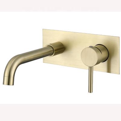 China Sense Faucets New Design Gold Bathroom Mixer Tap Wall Mounted 2 Holes Basin Faucet for sale