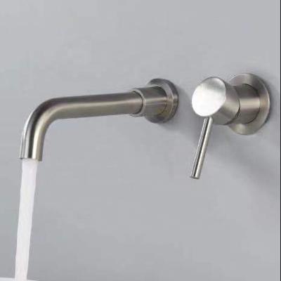 China New Design Sense Faucets Stainless Steel Wall Mounted Single Lever Basin Mixer Taps Basin Mixer Tap 304 for sale