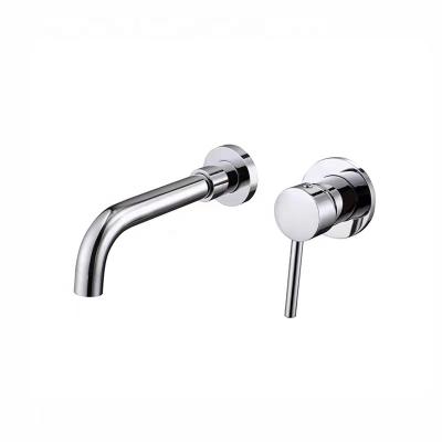 China New Design Single Handle Sense Faucets Bathroom Basin Faucet Wall Mounted Mixer Items Brass Basin Faucet for sale