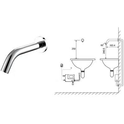 China Sense Faucets Tap Home Electric Basin Faucets Wall Hole Sensor Bathroom Automatic Single Cold Water Basin Mixers for sale