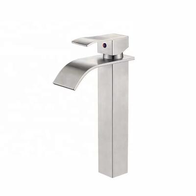 China Sense Faucets Wholesale Bathroom Water Faucet Waterfall Basin Faucet Handle Body Waterfall Basin Faucet Single Basin Faucet Top for sale