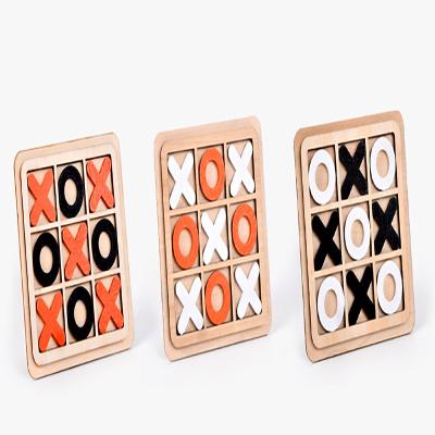 China Wooden Toy Puzzle Game XO Double Chess Tic-TAC-Toe Battle Parent-child Interaction for sale