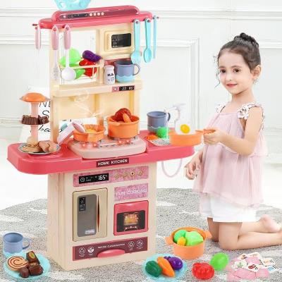 China 75cm Large Plastic Children's Simulation Kitchen Toy Spray Light Sound Effect Water Tableware Cooking Play House Toy Gift for sale