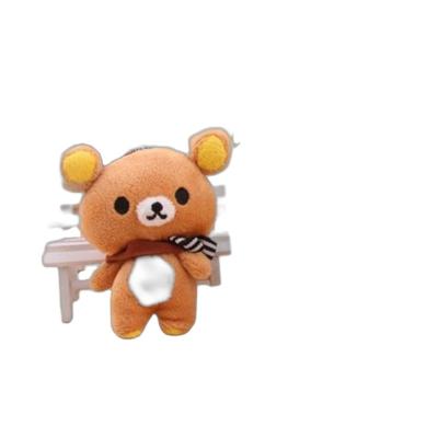 China Plush Kawaii Holding 11CM Lover Rilakkuma Bear Plush Stuffed TOY Soft Figure DOLL Key Pendant Design Charm TOY for sale