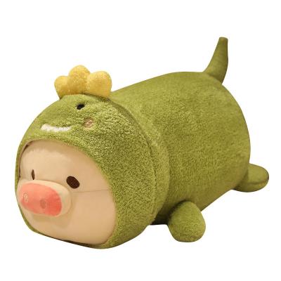 China Lovely Plush Stuffed Pig Doll Transforms Into Dinosaur Bear Pillow Girl Holding Sleeping Pig Doll Pillow Toys for sale