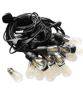 China String Light Shatterproof Outdoor String Light S14 with 15 Dimmable Led Vintage Edison Bulbs Commercial Grade Patio Lights for sale