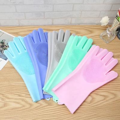 China Multifunctional Dishwashing Silicone Gloves Kitchen Household Cleaning Gloves for sale