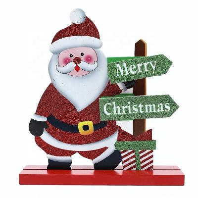 China Fashion Christmas Craft Santa Desktop Decoration Merry Christmas Wooden Home Decorations Christmas Ornaments for sale