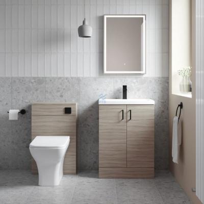 China Hangzhou Single End Environmental Friendly Materials High Quality Solid Wood Sink Bathroom Vanity, Mirror Bathroom Vanity for sale