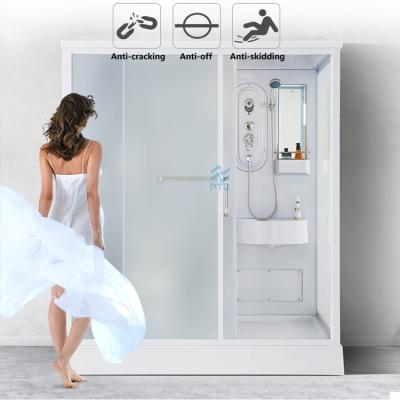 China Modern built-in shower room with toilet WC and washbasin wet and dry partition movable partition shower enclosure for sale