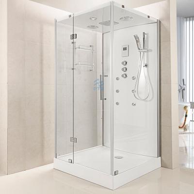 China Safety Hydromassage Shower Stall Inclusive Steam Shower With Glass Panel for sale