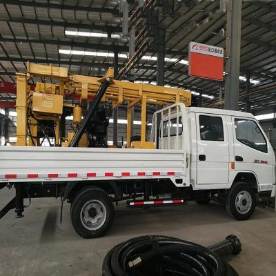 China Car Mounted Hydraulic Water Well Drilling Rig 200M Intake Well Drilling Rig for sale