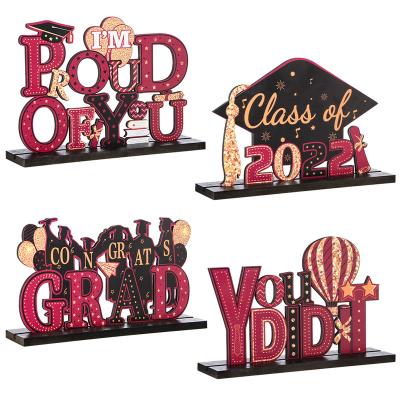 China Handwork Wooden Wooden Decoration Home Decoration Graduation Season Gold School Season Red Table for sale