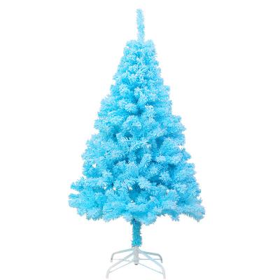 China MS Christmas Decor Blue PVC Christmas Tree Christmas Tree Ornament China Christmas Tree Snow Window Crypto 2.1m Flocking and OEM Welcomed 3pcs for sale