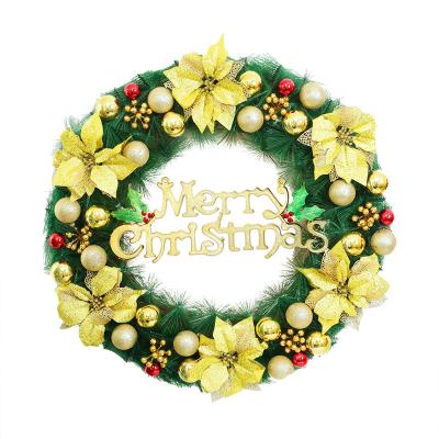 China Christmas Decor Christmas Wreath Decoration 80cm Pine Needle Door and Window Decoration Wreath Hotel Mall Stage Hanging Layout r for sale