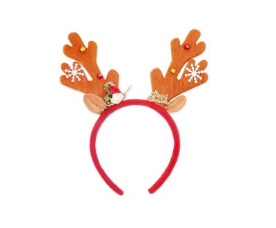 China Christmas Decor Christmas Snowman Elk Elk Antler Headband Children's Holiday Party Ornament Hair Accessories for sale