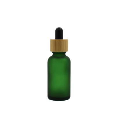 China 100Ml Frosted Glass Essential Oil Empty Glass Bottle Of Essence Recyclable Green Cosmetic Bottle Dropper Bottle for sale