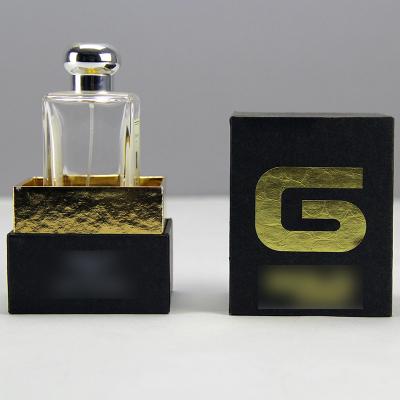 China Recyclable Custom Square Perfume Bottle Clear Classic Glass Perfume Bottle With Gift Box for sale