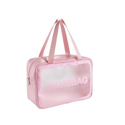 China Large Capacity Durable Wholesale Transparent Travel Cosmetic Make Up Bags for sale