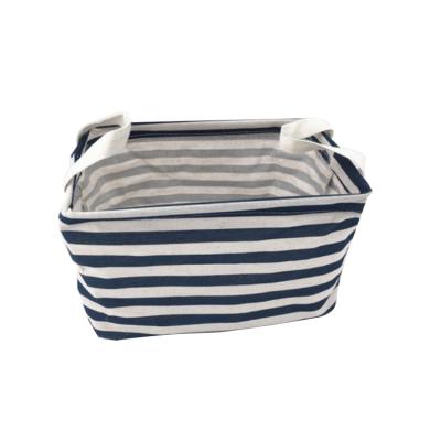 China Various cotton storage basket handle table top storage box folding canvas large wholesale. for sale