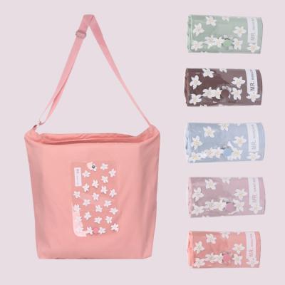 China Wholesale Reusable Folding Shopping Bag Folding Tote Satchel Polyester Bag. for sale