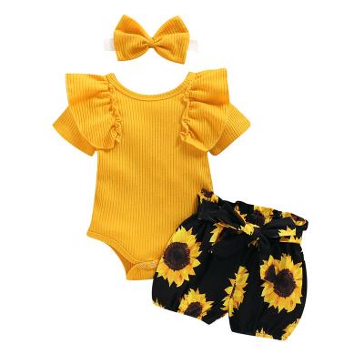 China New Style 5%Spandex /95% Cotton Long Sleeve Onesie Baby Overalls Rompers Flowers Baby Overalls for sale