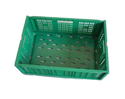 China Foldabe Ventilation Type 600x400x230 Mm Feature Foldable Plastic Fruit Vegetable Storage Crate for sale