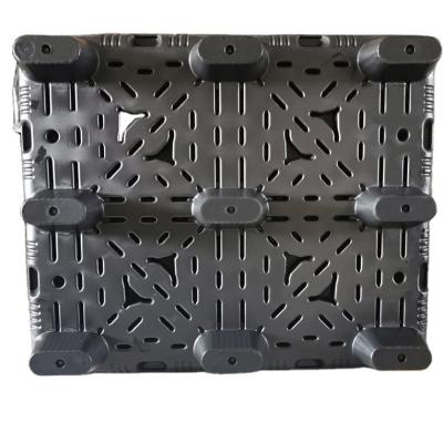 China Single Faced Black Color 1200x1000x150 Mm HDPE Material Single Faced Plastic Pallet for sale