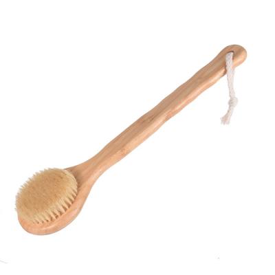 China 2022 All Natural Factory Wholesale 100% Natural Vegan Sisal Bristle Exfoliating Brush Handle Bamboo Wooden Shower Body Bath Dry Brush for sale