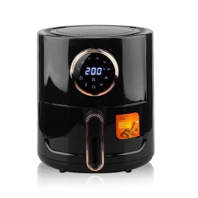 China Easy Operate New black automatic touch screen air fryer intelligent oil-free oven small electric fryer chips machine OEM factory for sale